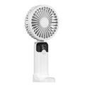 Portable Handheld Mini Fan Rechargeable 6 Speeds Power Display Wearable Foldable for Indoor Outdoor Travel Camping Car Use
