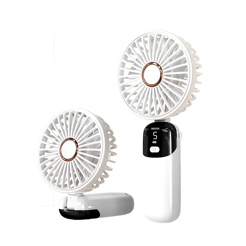 Small Air Cooling Fan Summer Mini Hand Fan 5 Speed Levels Handheld Rechargeable Portable Fan