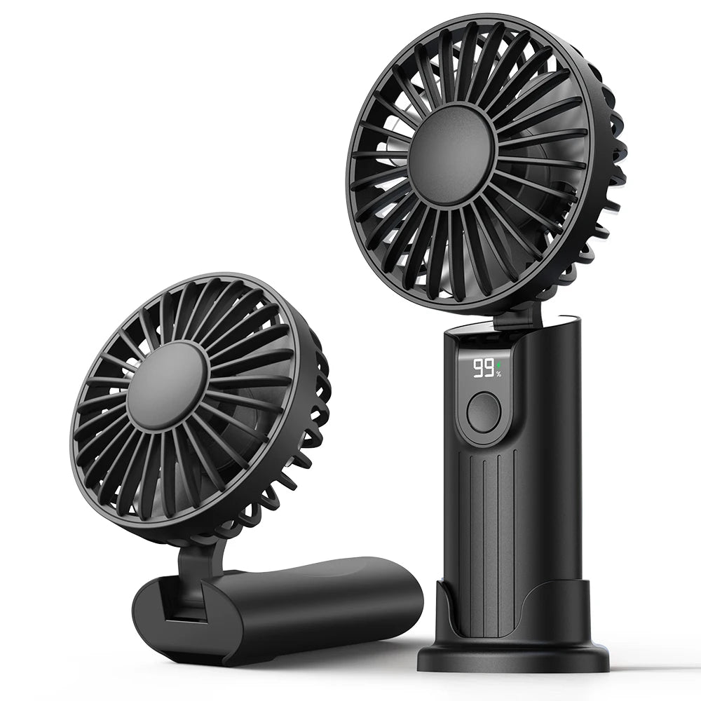 Portable Foldable Handheld Fan [18H Max Working Time] USB Rechargeable Mini Hand Fan for Office Home Travel Outdoor